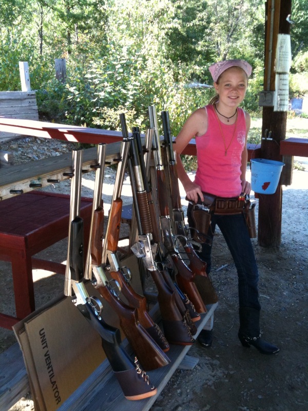 Little Ruby at the range with Uncle Jim testing rifles in 2008.